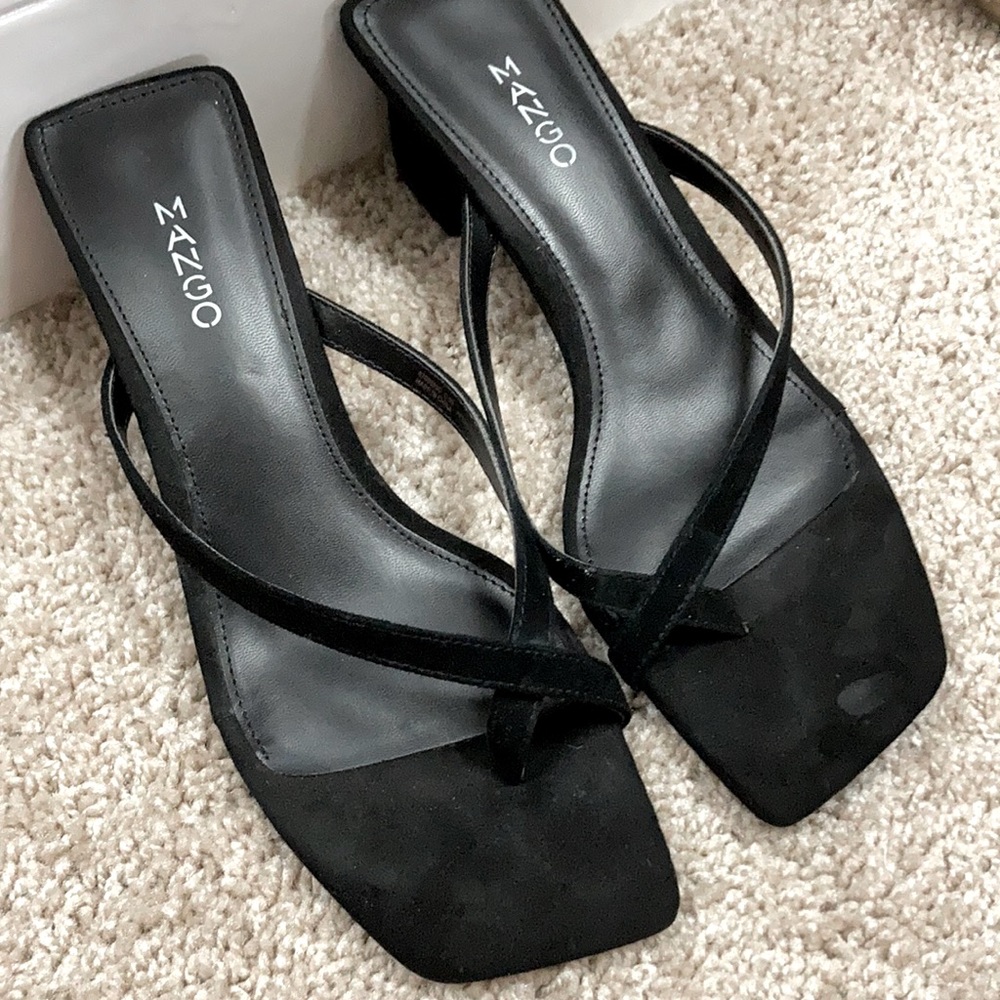 Mango black sandals